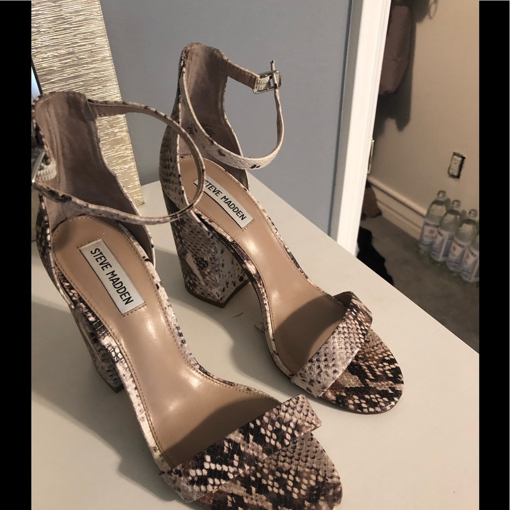 Steve Madden snakeskin block heels